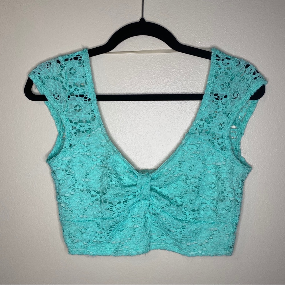 Body Central Teal Crop Top Size Large